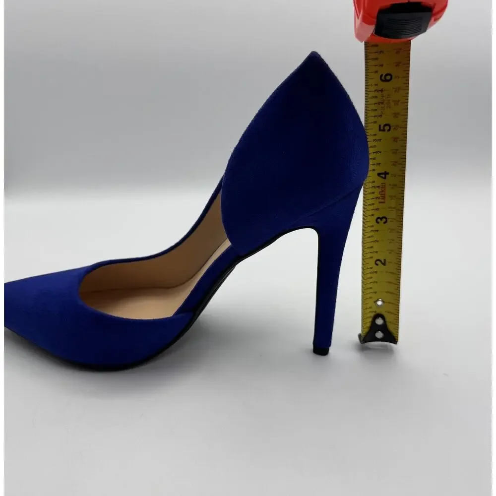 My Delicious Shoes Women’s Stephanie Blue Faux Suede Classic Pump Heel Size 7.5